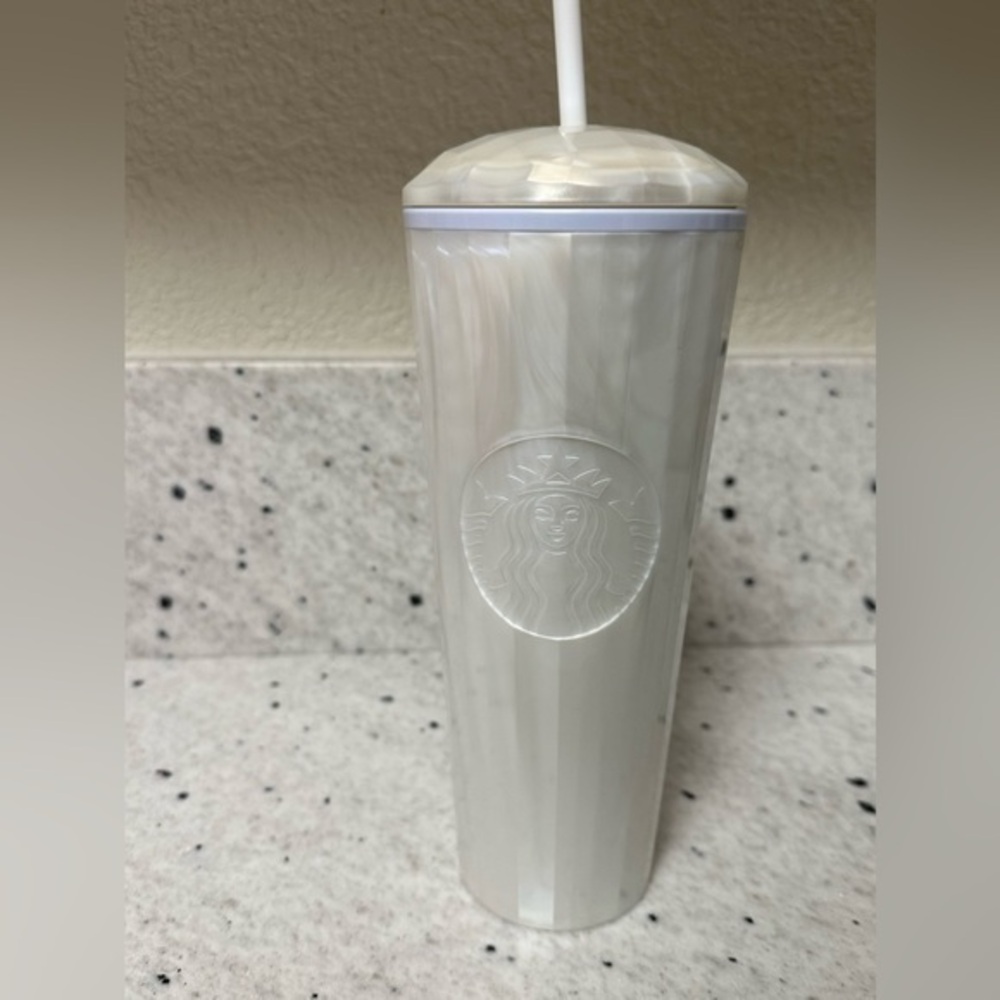 Starbucks Venti White Marble Tumbler NEW